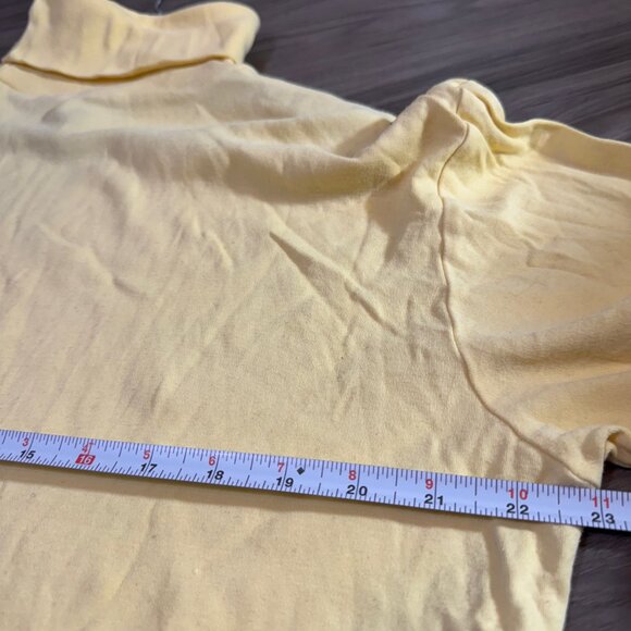 Vtg. Polo Ralph Lauren Sport Logo Cotton Preppy Turtleneck in Yellow Womens XL - Picture 7 of 8